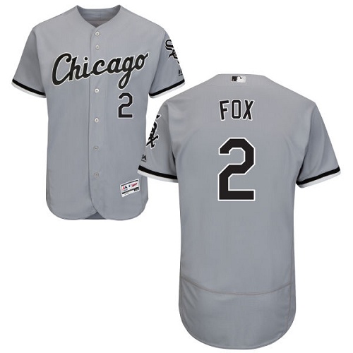 White Sox #2 Nellie Fox Grey Flexbase Authentic Collection Stitched MLB Jersey - Click Image to Close